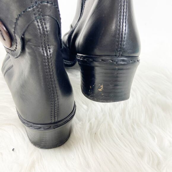 Rieker 41 EU 9 US Womens Black Leather Square Toe Ankle Booties - Picture 4 of 10